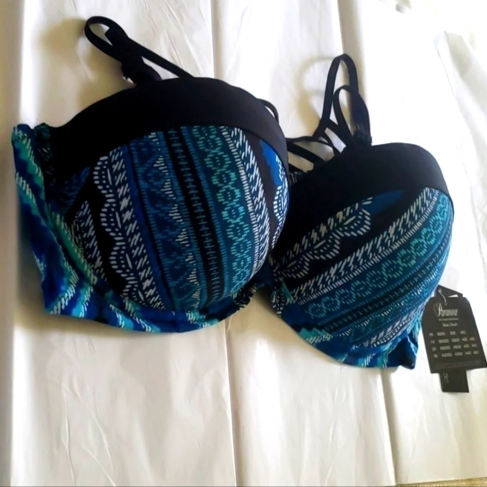 PARAMOUR/NORDSTROM Strappy Bralettte Bikini Top BRA Sz 0X UPF 50+ NEW Sexy!